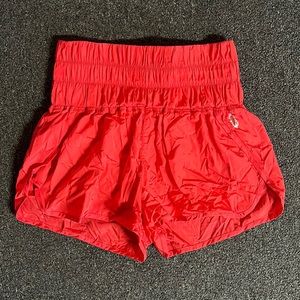 Red Free People Way Home Shorts